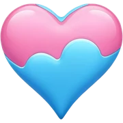 Pink and blue heart  sticker