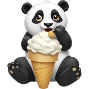Panda eating ice cream sticker
