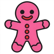 vibrant toon style pink gingerbread man sticker
