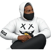 sitting boy in hoodie chair sticker