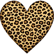 leopard print heart sticker