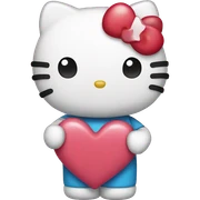 hello kitty with heart sticker