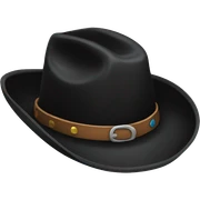 Black felt cowboy hat  sticker