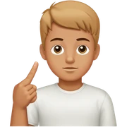 boy puttin up middle finger sticker