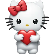 Hello kitty holding heart sticker