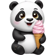 Panda eating ice cream sticker