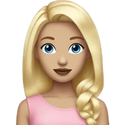 Girl Blonde hair blue eyes pink lips sticker