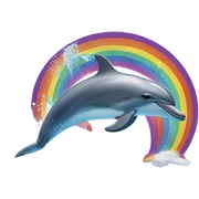 ￼Dolphin and a rainbow  sticker