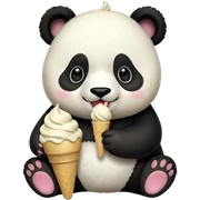 Panda eating ice cream sticker
