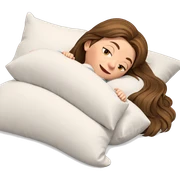 smiling girl with pillow relaxing sticker