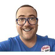 smiling guy in blue shirt sticker
