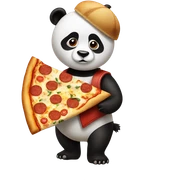 Panda con una pizza in mano sticker