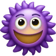 Purple sun with funny face sticker