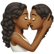 two brown girls kissing sticker