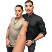 stylish boys with accessories sticker