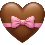 Brown heart with bow sticker