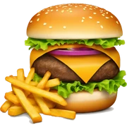 Burger with fries sticker