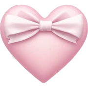 Pastel pink heart with white bow sticker