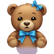 teddy bear with a bow sticker