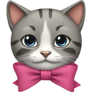 Cat with bow sticker