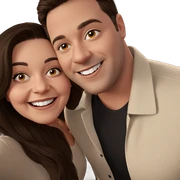happy couple with warm smiles sticker