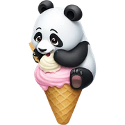 Panda eating ice cream sticker