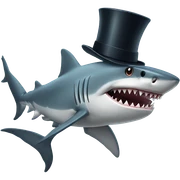Shark with a top hat sticker