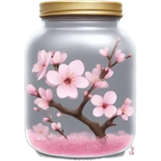 Realistic sakura in a transparent jar sticker