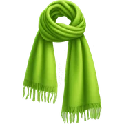 Realistic lime green winter scarf isolated. sticker