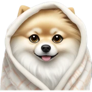White Pomeranian in plink blanket  sticker