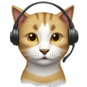 gato com fone  sticker