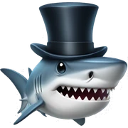 Shark with a top hat sticker