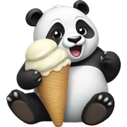 Panda eating ice cream sticker