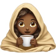 girl inside a blanket sipping coffee eyes closed sticker