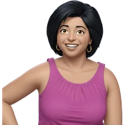smiling girl with black hair sticker