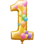 first birthday balloon  sticker