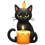 candle with a black cat sticker
