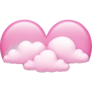 pink heart + cloud sticker