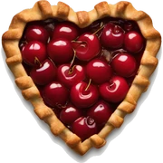 Heart-shaped cherry pie  sticker