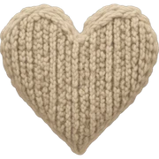 Beige knitted heart sticker
