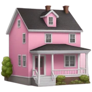 Pink house sticker