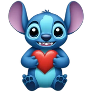 stitch with heart in hands sticker