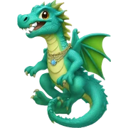 Water dragon wearing a necklace sticker