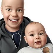 bald baby boys smiling together sticker