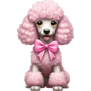 Pink poodle with pink bow sticker
