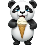 Panda eating ice cream sticker