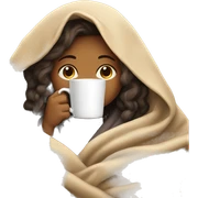 girl inside a blanket sipping coffee eyes closed sticker