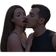 outdoor kiss by the ocean sticker
