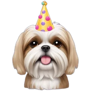 shih tzu wearing party hat sticker