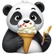 Panda eating ice cream sticker